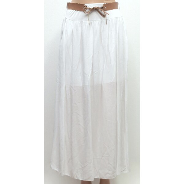 Dlhá letná sukňa s vreckami- biela 25217033