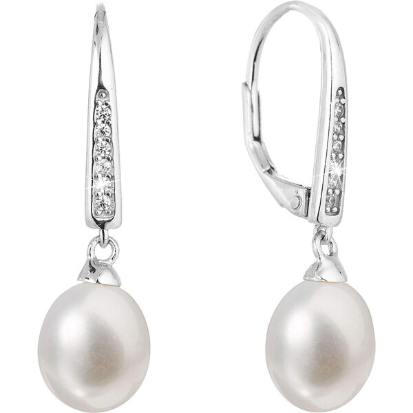 Evolution Group Pôvabné strieborné náušnice s pravými riečnymi perlami 66584587