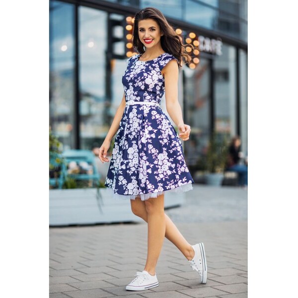 Gotta Modré Šaty s Bielymi Kvetmi 25340832