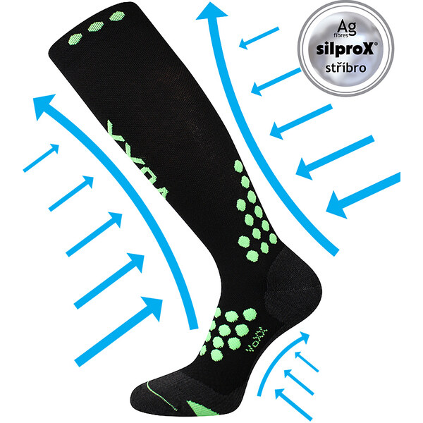 MARATHON funkčné kompresné podkolienky s iónmi striebra VoXX Čierna 39 26459222