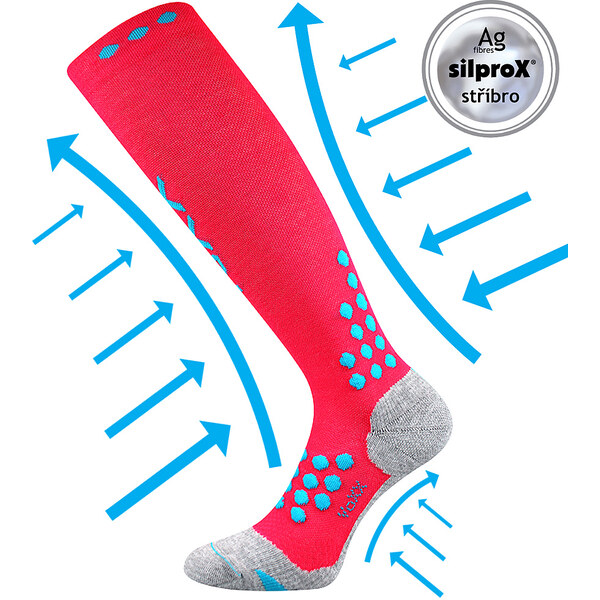 MARATHON funkčné kompresné podkolienky s iónmi striebra VoXX Růžová 39 26459225