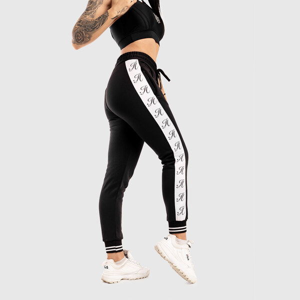 Dámske fitness tepláky Iron Aesthetics Striped, čierne 24553776
