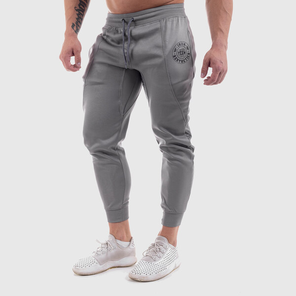 Jogger tepláky Iron Aesthetics Circle Star, sivé 24553873