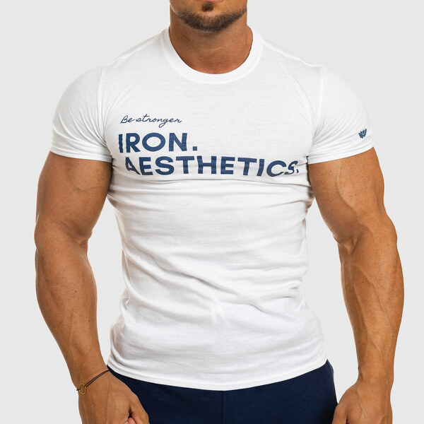Pánske fitness tričko Iron Aesthetics Be Stronger, biele 24554011