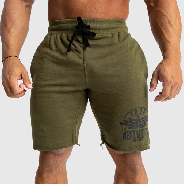 Pánske teplákové kraťasy Iron Aesthetics Force, vojenská zelená 24554030