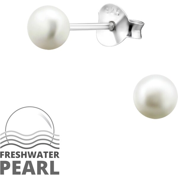 Olivie Strieborné náušnice so 4mm perlou 7064 35987487