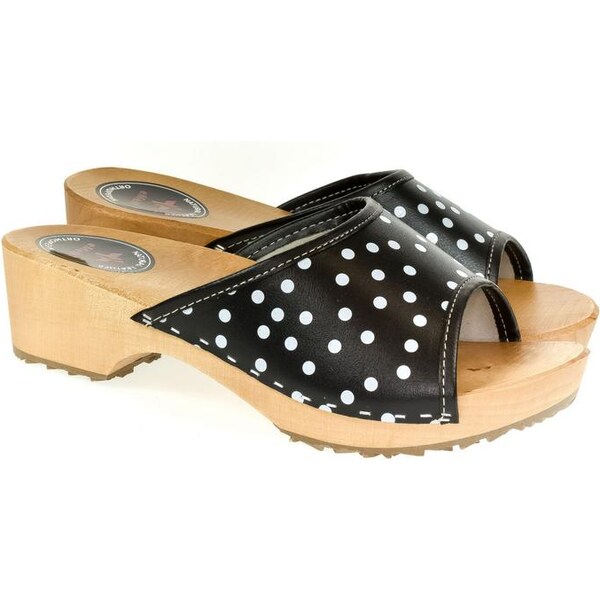 JOHN-C Dámske kožené čierne dreváky PETRIOLA 25459276