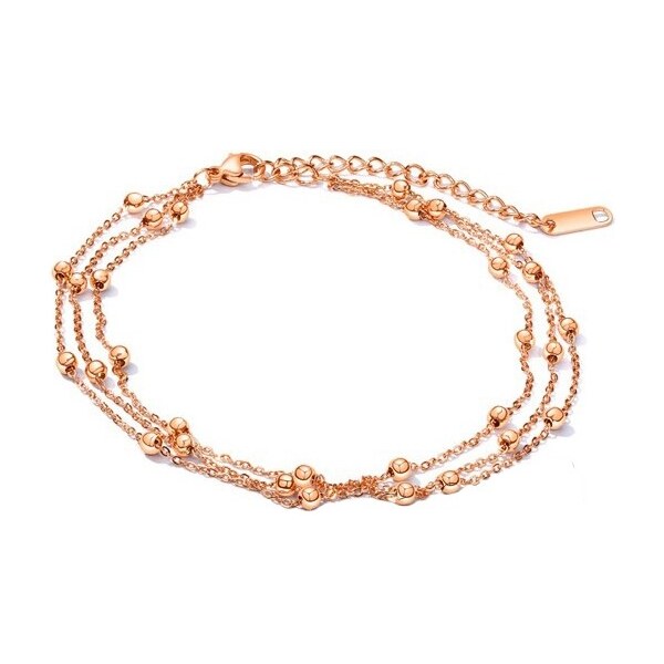 Šperky4U Trojitá oceľová retiazka na nohu RN1126-RD 54568320