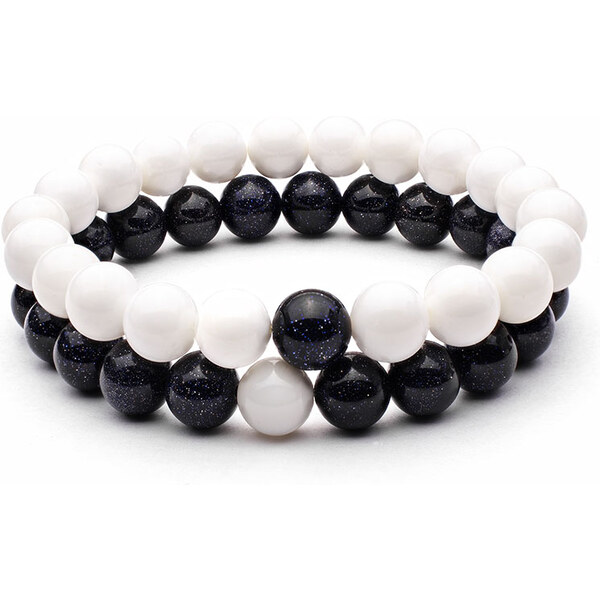 BudNej Náramky pre páry YIN a YANG STYLE z tridacny a modrého živca 35941929