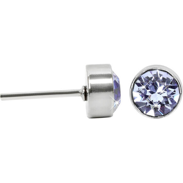 Levien Oceľové náušnice Chaton Light Sapphire 66581965