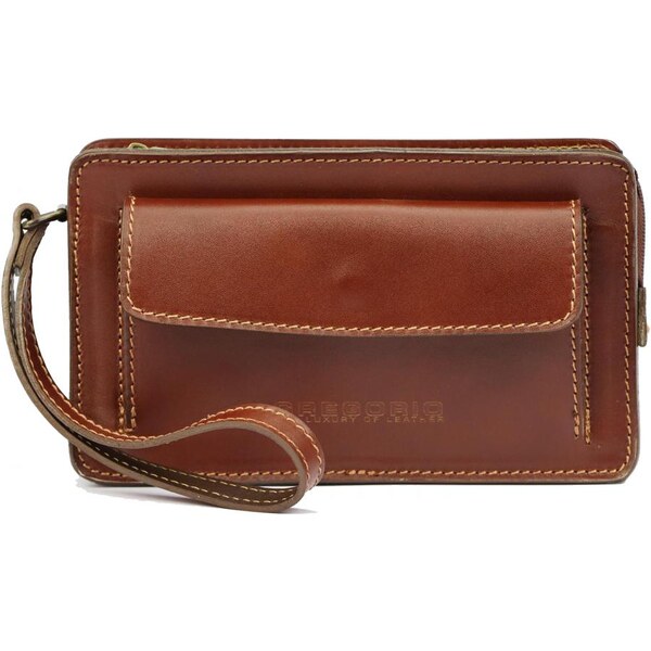 Hnedá kožená pánska dokladová taška / etue Gregorio 2123 25524169