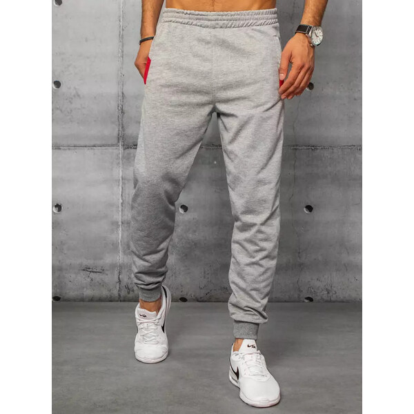 Pánske teplákové nohavice svetlosivé Dstreet 50682745