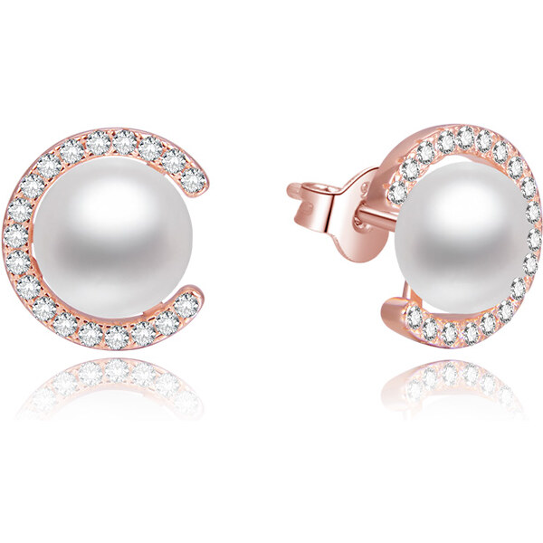 Olivie Strieborné náušnice PERLA V RUŽOVOM 5264 25717228