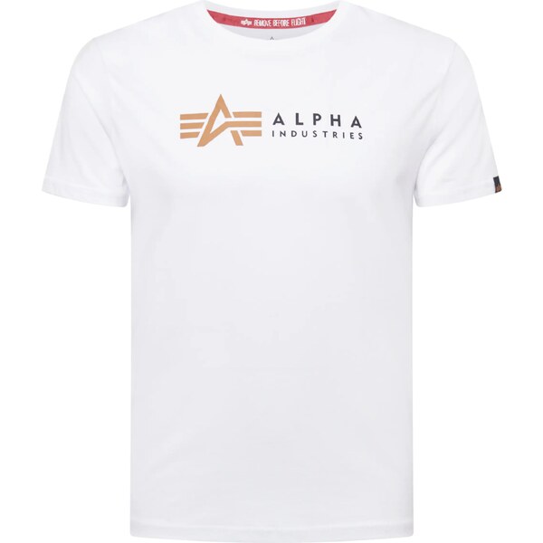 ALPHA INDUSTRIES Tričko koňaková / čierna / biela 25642431