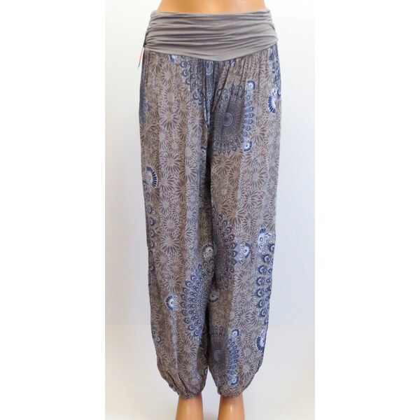 Dámske letné voľné nohavice s tureckým vzorom- hnedé 25624336