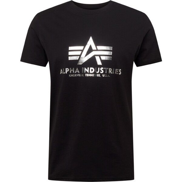 ALPHA INDUSTRIES Tričko čierna / biela 25674314