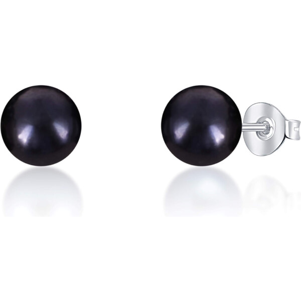 JwL Luxury Pearls Kôstkové náušnice z pravých čiernych perál JL0707 66579140