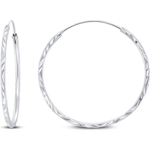 Brilio Silver Nadčasové strieborné kruhové náušnice EA01 3 cm 66974160