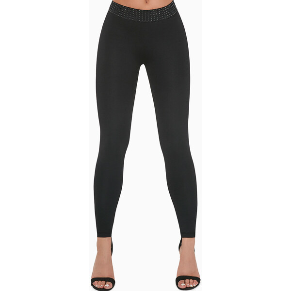 Glara Čierne tvarujúci legíny s ozdobným pásom 36065642