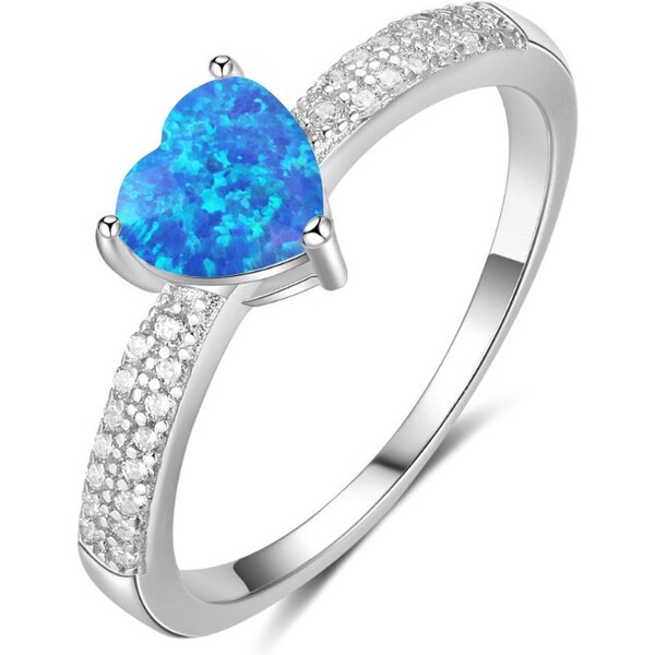 Olivie Strieborný prsteň OPÁLOVÉ SRDCE 5294 25806516