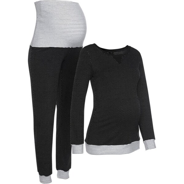 VIVANCE Pyžamo čierna / biela 54223686