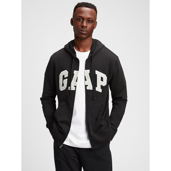 Černá pánská mikina GAP Logo arch hoodie 66860862