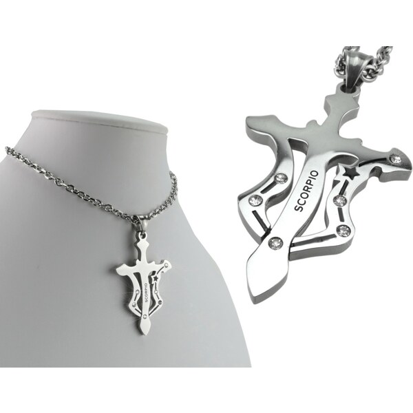 CITY STORM Retiazka s príveskom z ocele znamenie zverokruhu - Scorpio 66889389
