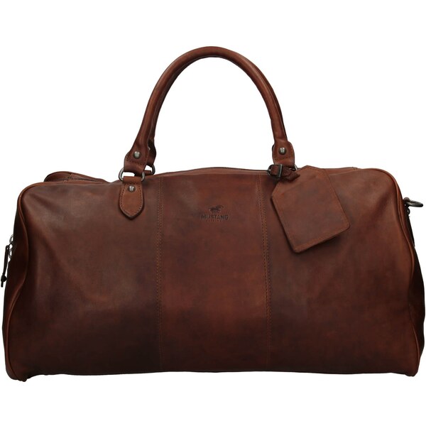 Pánska kožená cestovná taška Mustang Vojta - tmavo hnedá 25837650