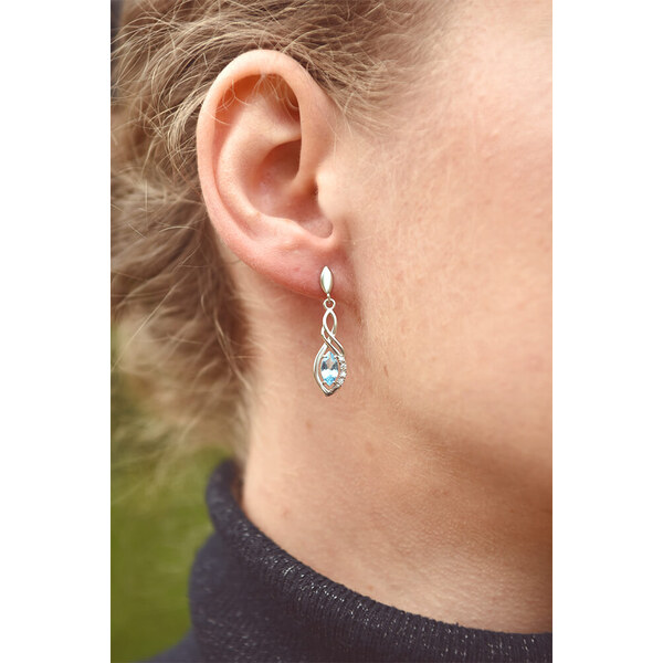 Soliter Strieborné visiace náušnice s modrými kryštálmi 436 001 00573 66591400