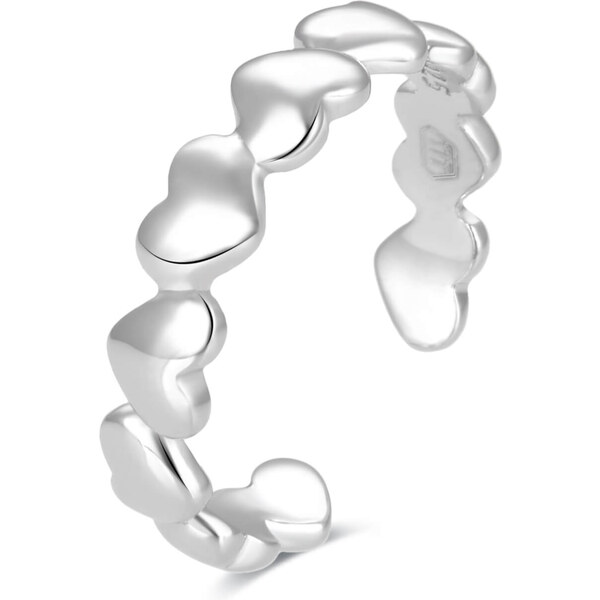 Beneto Strieborný prsteň na nohu sa srdiečkami AGGF484 66586918