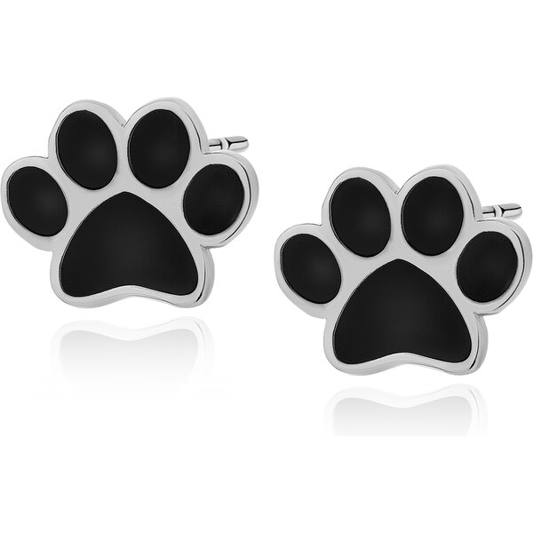 Olivie Strieborné náušnice ČIERNA LABKA 5327 25944803