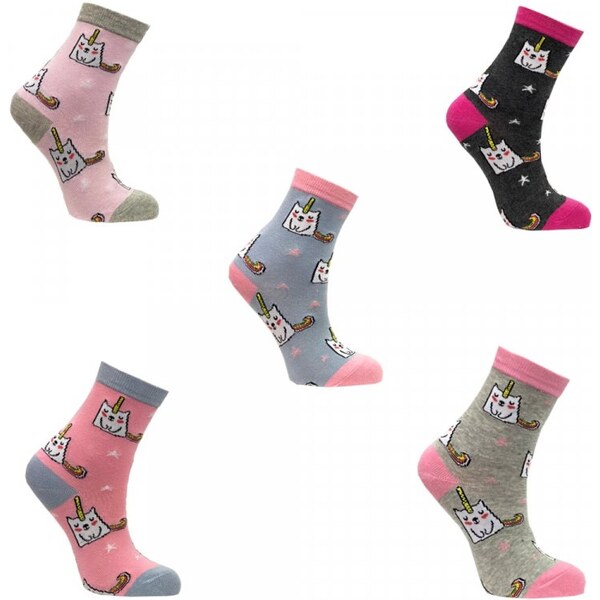 Detské obrázkové ponožky Aura.Via Mačička ružová (85% bavlna) 46771089