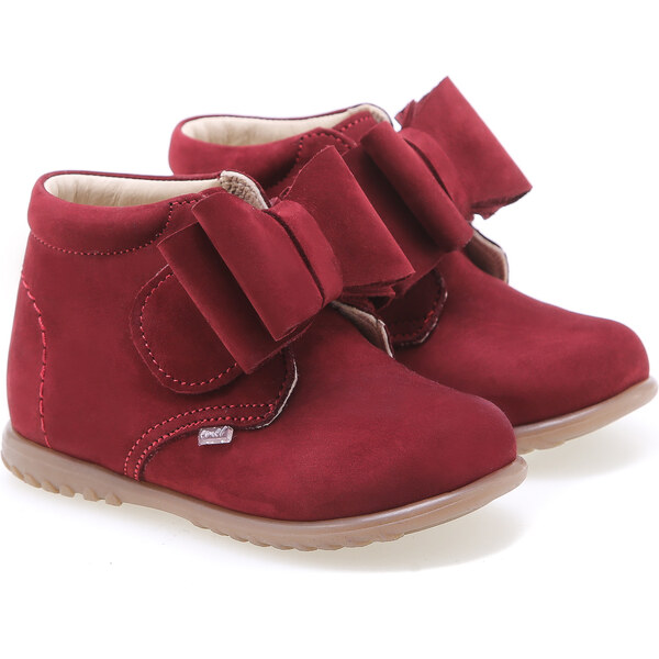 Detské kožené topánočky EMEL E1077E-1 Vínová 46771185