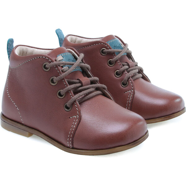 Detské kožené topánočky EMEL E1075-14 Tmavo Hnedá 46771183