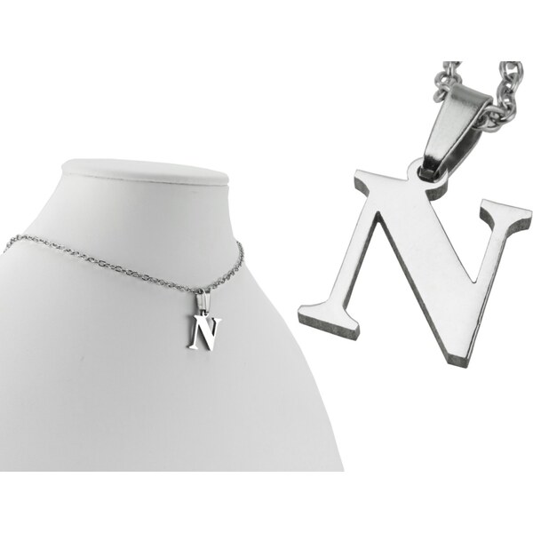 CITY STORM Retiazka s príveskom písmeno N z chirurgickej ocele - 1,6 66889266