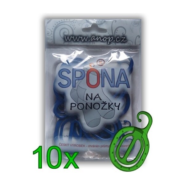 Spona ponožkovač na ponožky ANOP Zelená 10 spon 26458505