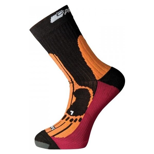 P MRN 8MB merino outdoorové ponožky Progress Čierna / Oranžová / Bordo 26458558