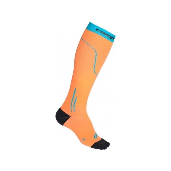 X-SHINE reflexné kompresný podkolienky COMPRESSOX Oranžová / Tyrkys 35 26251724