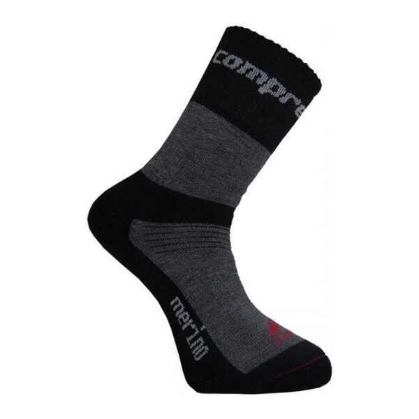 CSX-MEDVĚD vlnené merino ponožky COMPRESSOX Tm. sivá / Čierna 35-38 1 38129695