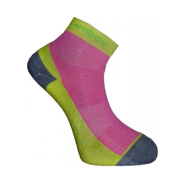 BX-2 FUN bambusové členkové ponožky BAMBOX Limetka / Růžová 39-42 1 26458708