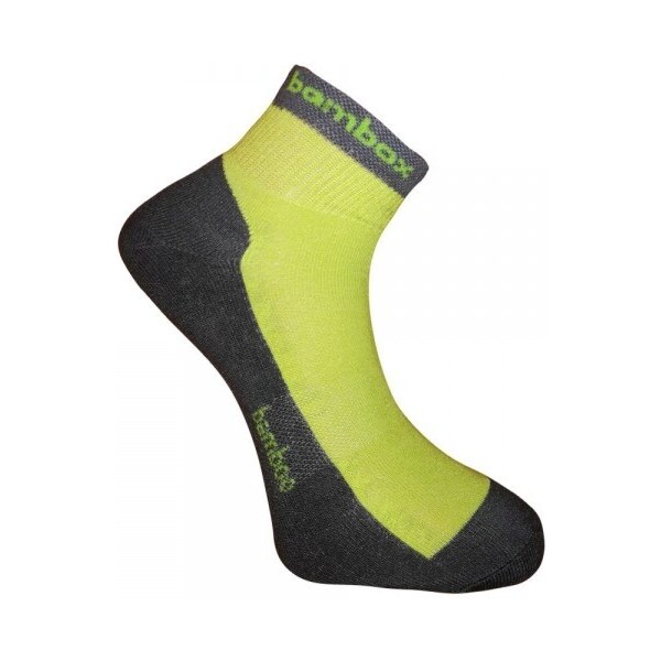 BX-2 FUN bambusové členkové ponožky BAMBOX Tm. sivá / Limetka 39-42 1 26458712