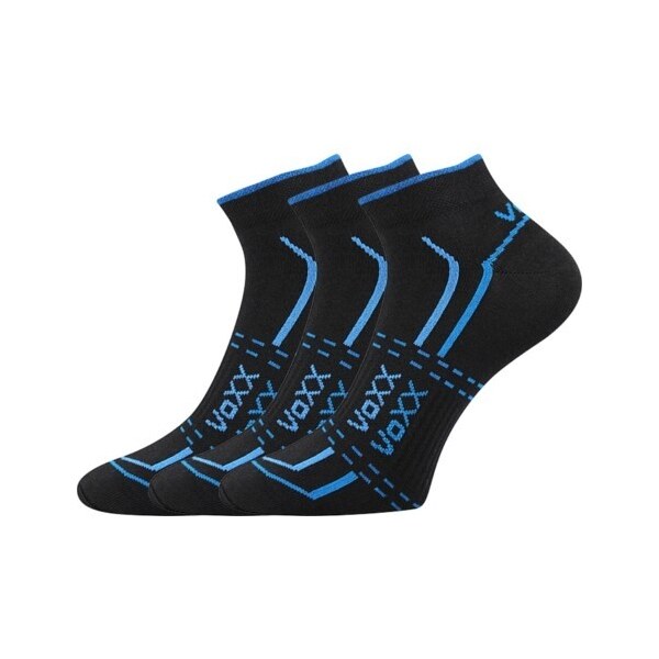 REX 11 športové členkové ponožky VoXX Čierna 43-46 3 páry 26458870