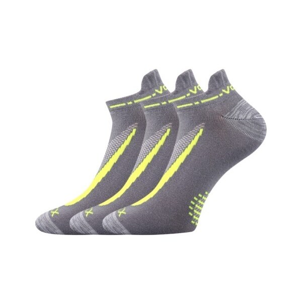 REX 10 športové členkové ponožky VoXX Sv. sivá / Žltá 39-42 3 páry 26458879