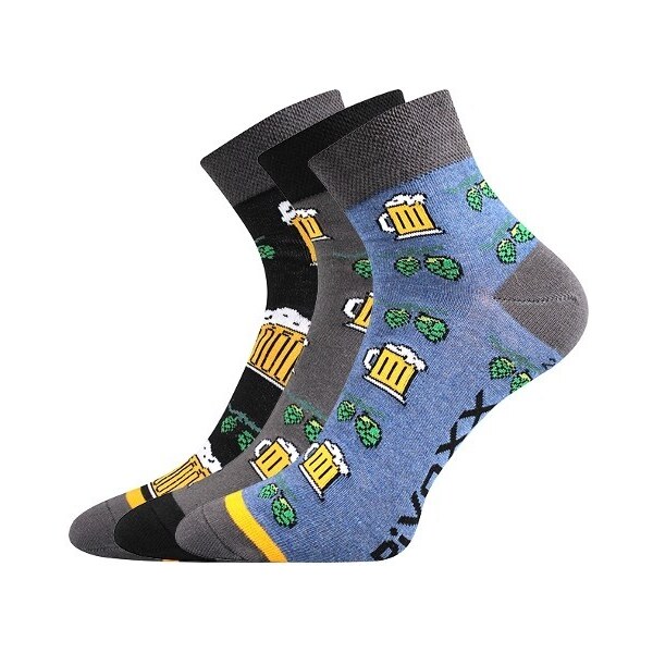 PIFF farebné ponožky s pivom VoXX - CHMEL Mix farieb 39-42 3 páry 26251897