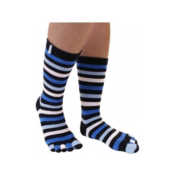 STRIPY prstové pruhované ponožky ToeToe Modrá UNI 1 pár 26459078