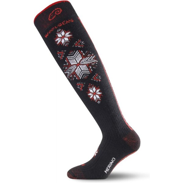 SWN lyžiarske merino silné podkolienky Lasting Čierna / Červená S 1 30579785