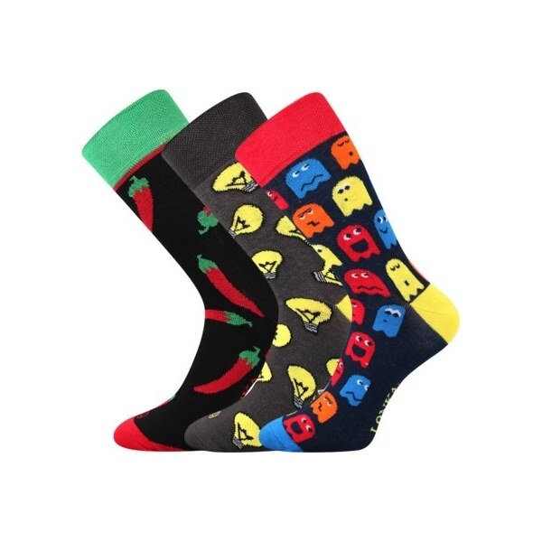 WOODOO farebné veselé ponožky Lonka - PAPRIKA 26252099