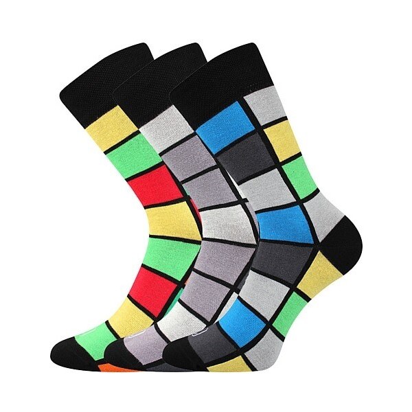 WEAREL 024 pánske ponožky farebné Lonka - KOSTKY Mix farieb 2 39-42 3 49847511