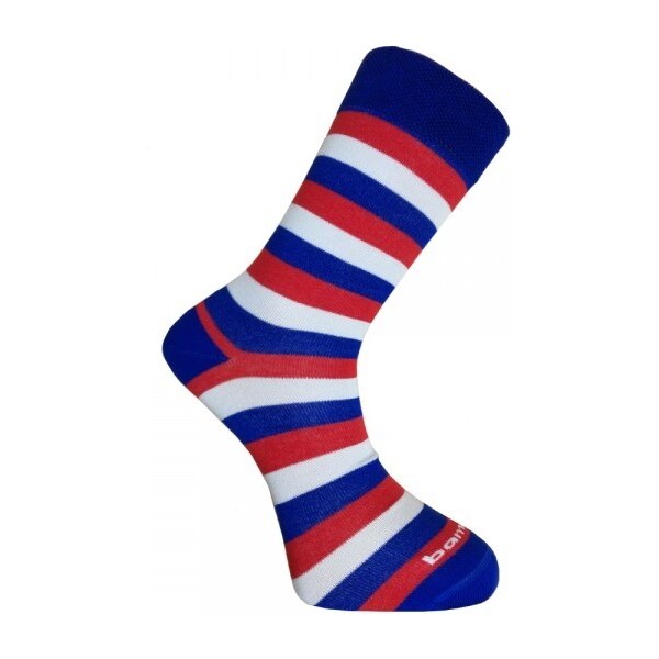 BX-STRIPY BLUE bambusové ponožky BAMBOX Modrá / Červená / Biela 39-42 26252233