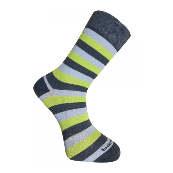 BX-STRIPY DARK bambusové ponožky BAMBOX Tm. sivá / Sv. sivá / Limetka 26459272
